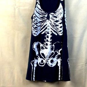 Skeleton Black Dress Sleeveless Soft Stretchy Size Medium Just Above The Knees
